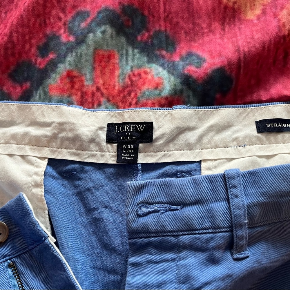 J Crew Men’s Periwinkle Straight Fit Chinos - 33x30 - Picture 2 of 4